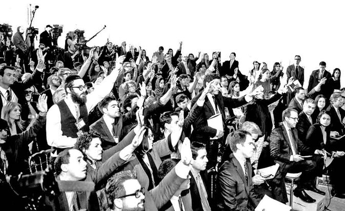 Journalists in a Press Conference