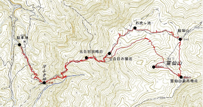 霊仙山ルート図