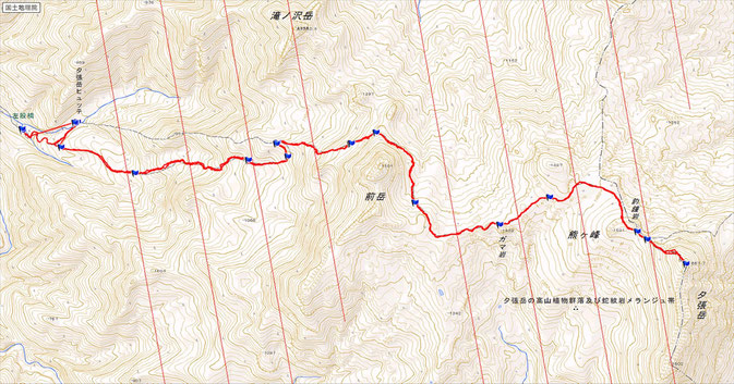 夕張岳ルート図