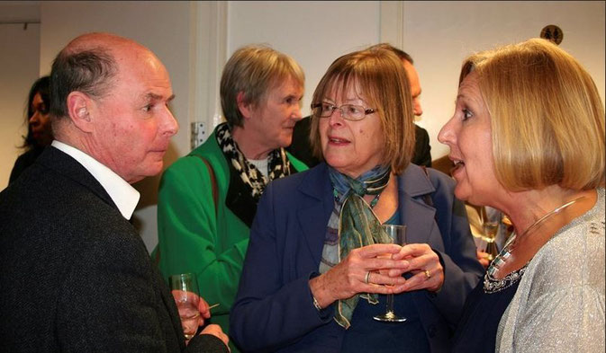 Diane Chandler speaking with Torin Douglas (photo c. Catherine Hurley)