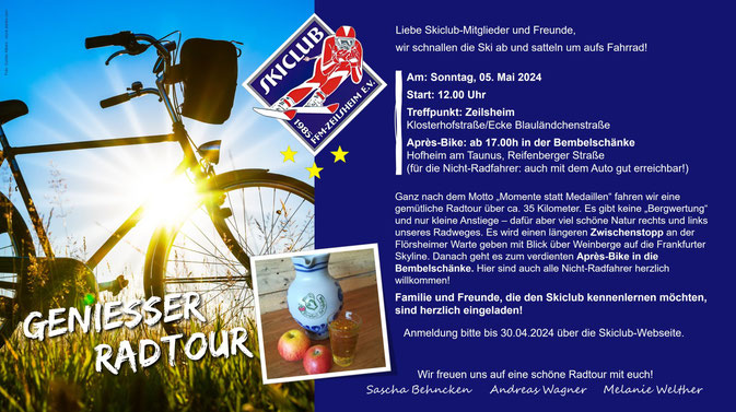 Einladung Radtour Skiclub Zeilsheim