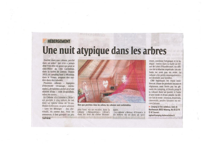 Courrier Picard du 24 06 2014 les arbres  du Clos Cacheleux