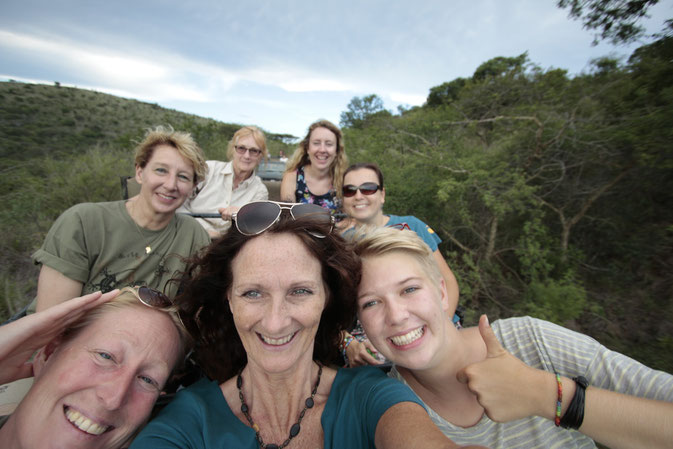 Selfie während des Sundowners-Drive