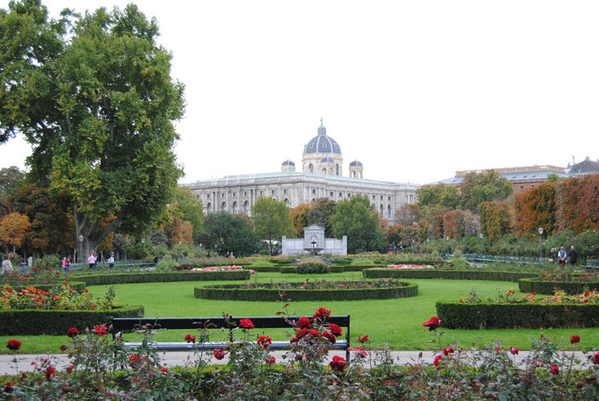 Volksgarten. Im Hintergrund das Naturhistorische Museum