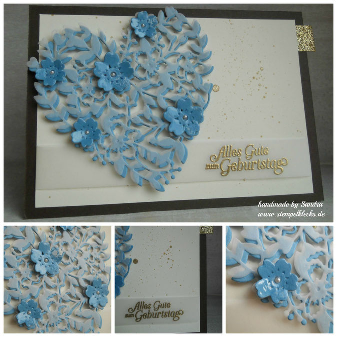 Ein Blaues Herz Zum Geburtstag Stempeln Stanzen Und