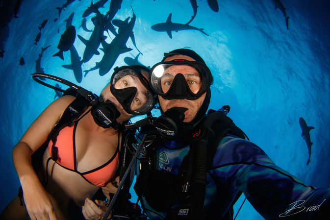 Epic shark selfie in Yap, Micronesia. Photo creds: Brad Holland