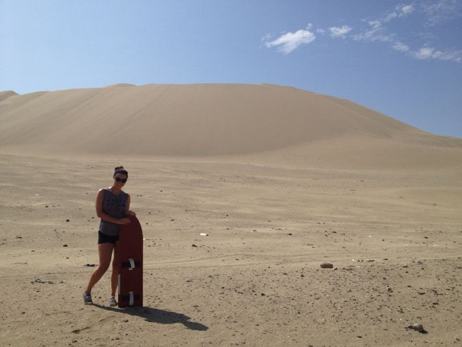 Sandboarding in Huamary, Peru