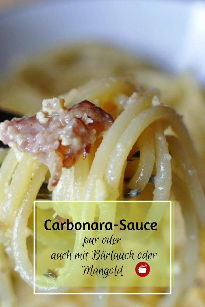 Spaghetti Carbonara mit Mangold