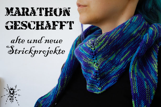 Ich hab den Marathon geschafft - alte und neue Strickprojekte - Zebraspider DIY Blog