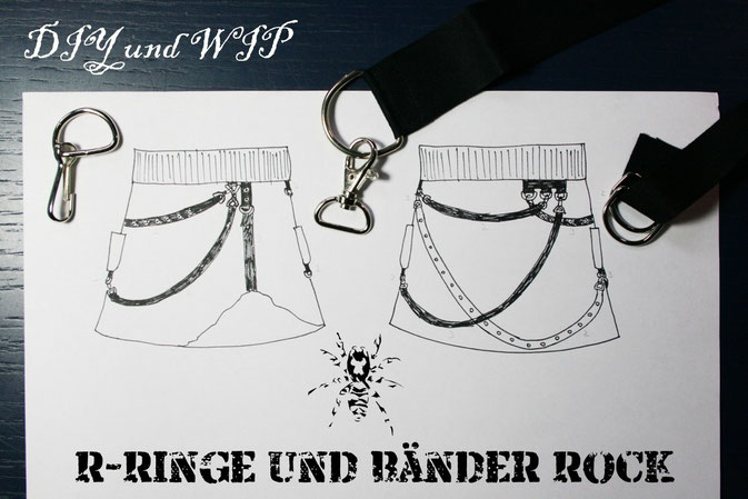 D-Ringe und Bänder für einen Rock - DIY und WIP