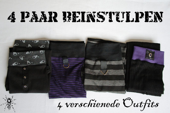 4 Paar Beinstulpen - 4 verschiedene Outfits - Zebraspider DIY Blog