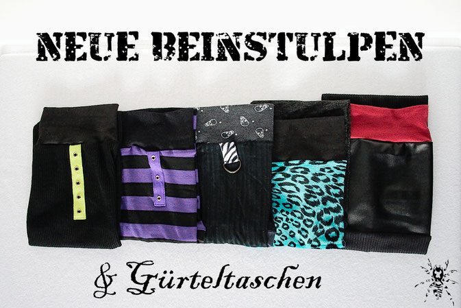 Neue Beinstulpen und Gürteltaschen - 5 Paar Stulpen - Zebraspider DIY Anti-Fashion Blog