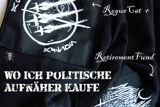 Wo ich politische Aufnäher kaufe - RougeCat und RetirementFund auf Etsy - Zebraspider DIY Anti-Fashion Blog