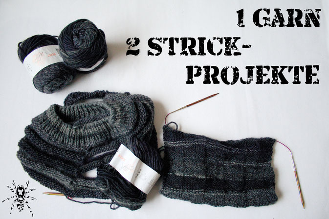 Ein Garn - zwei Strickprojekte - mit ggh Jocker in Grautönen - Zebraspider DIY Anti-Fashion Blog