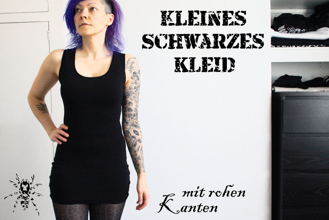 Kleines schwarzes Kleid mit rohen Kanten - Zebraspider DIY Anti-Fashion Blog