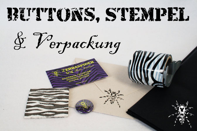 Buttons, Stempel und Verpackung - umweltfreundlich mit Recycling Papier - Zebraspider DIY Anti-Fashion Blog