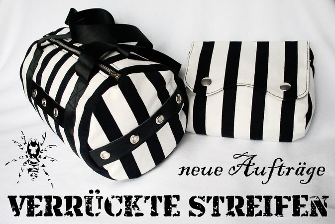 Verrückte Streifen - neue Aufträge - gestreifte Taschen - Zebraspider DIY Anti-Fashion Blog