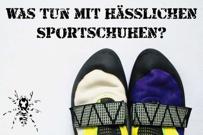 Was tun mit hässlichen Sportschuhen? - Kletterschuhe anmalen - Zebraspider DIY Anti-Fashion Blog