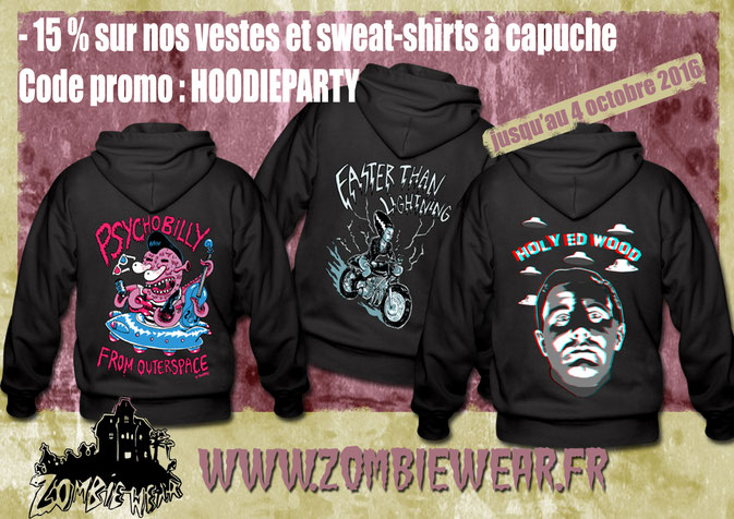 tapez HOODIEPARTY dans la partie reservé à la fin de votre commande.