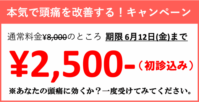 頭痛を本気で治すキャンペーン 初回お試し2500円