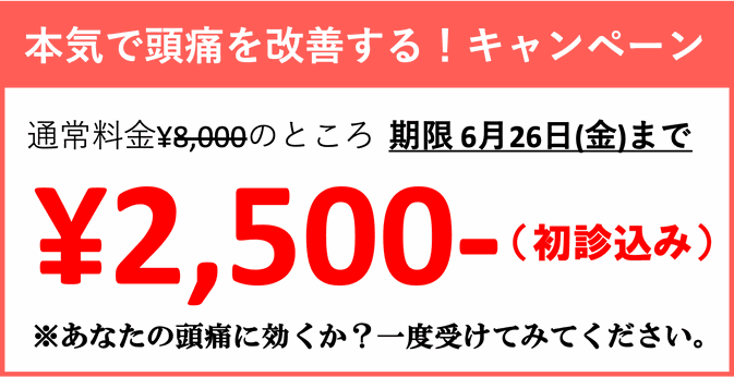頭痛を本気で治すキャンペーン 初回お試し2500円