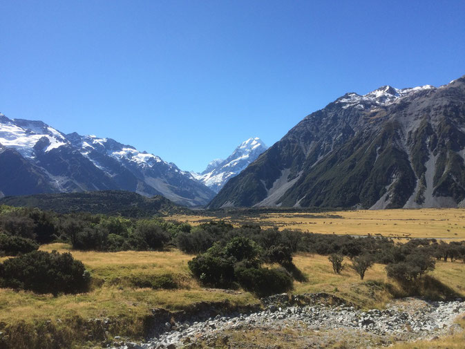 La vue depuis le Mt Cook's village.