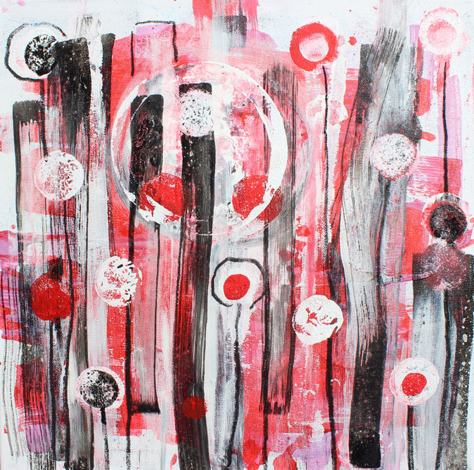 Charcol + Acrylic on Canvas / 40x40 cm / 2025 / Unique