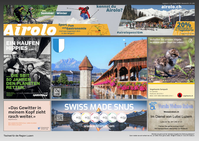 Tischset, Tischset Zug, Tischset Region Zug, Zuger Tischset, Michael Hirner, 