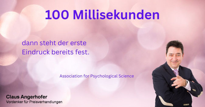 Die Associaton for Psychological Science hat festgestellt, der erste Eindruck entsteht in 0.1 Sekunden
