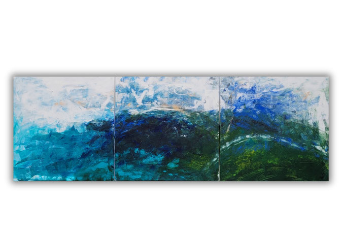 acrylic on canvas, triptych, 300 x 100 x 4 cm