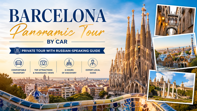 Barcelona Panoramic Tour by Car (Private Tour with Russian-Speaking Guide)