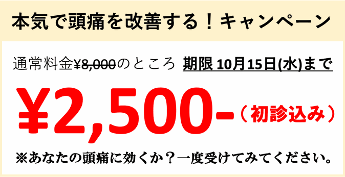 頭痛を本気で治すキャンペーン 初回お試し2500円