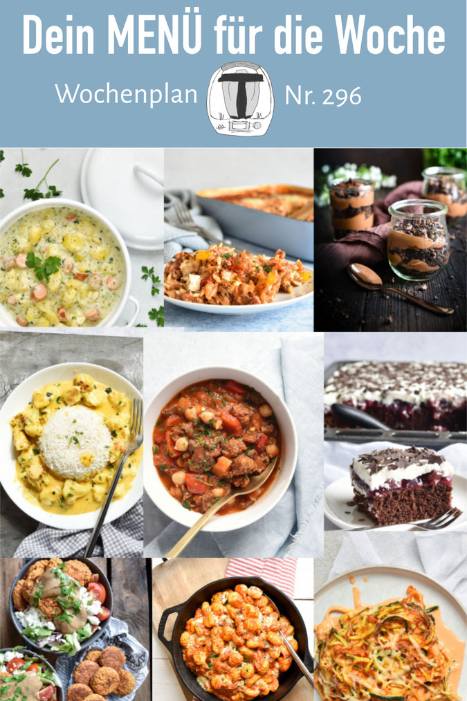 Wochenplan 296 - deine wöchentliche Quelle für neue Rezeptideen für alltagstaugliche Rezepte für die ganze Familie, abwechslungsreich und immer lecker, Rezepte für den Thermomix