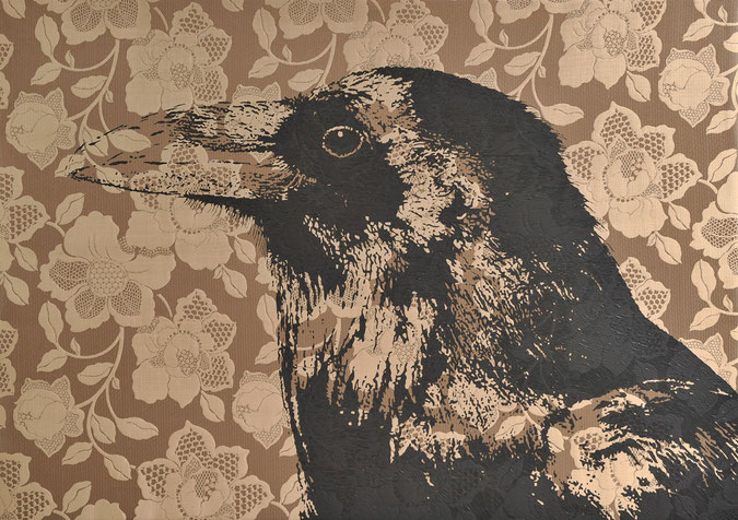 Cranky Crow / acrylic on fabric / 85 x 120 cm / 2017