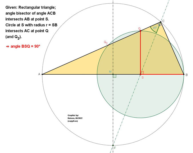 rectangular triangle, angle bisector, Heisss