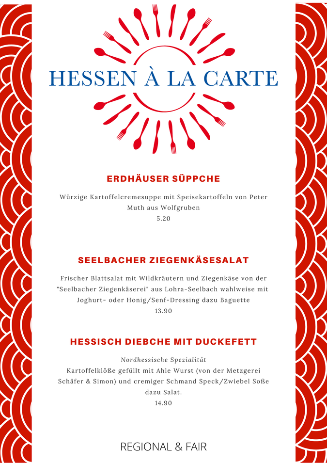 Künstlerhaus Lenz, Hessen a la carte, Hessen, Marburg, Hessiche Küche, die 50 besten Dorfgasthäuser in Hessen, Hessischer Gründerpreis, Gladenbach, regionale Küche, Qualität, Speisekarte