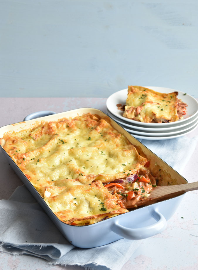 Gyros Lasagne mit Tzatzikisoße statt Béchamel - super lecker, einfach mal was anderes zur normalen Lasagne, vegetarisch, vegan möglich, Thermomix