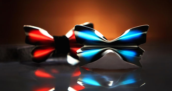 Metal Butterfly bow tie in the shape of a real-life butterfly. 