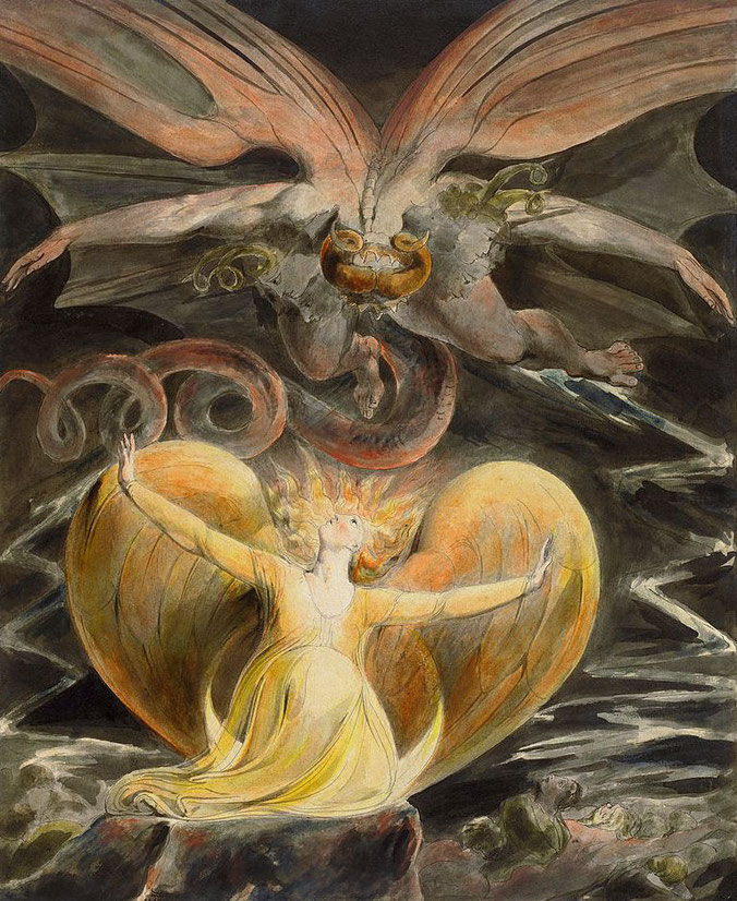 Великий красный дракон и жена, облачённая в солнце - Уильям Блейк