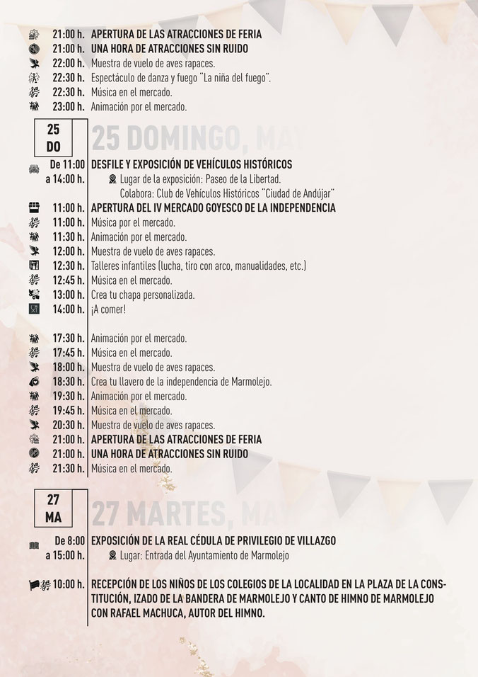 Programacion de las Fiestas del 27 de mayo en Marmolejo