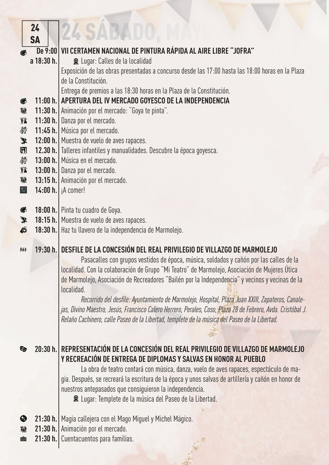 Programacion de las Fiestas del 27 de mayo en Marmolejo