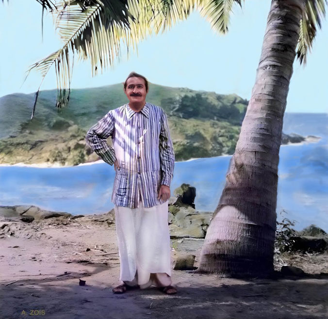 1940 : Meher Baba in Goa. Image rendition by Anthony Zois.