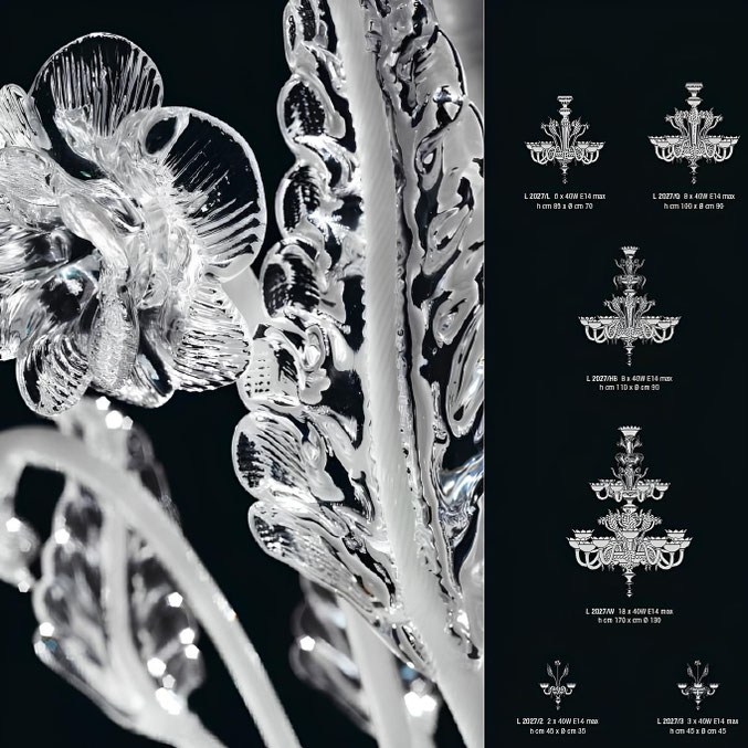 Schumann lampadario di Murano Bianco