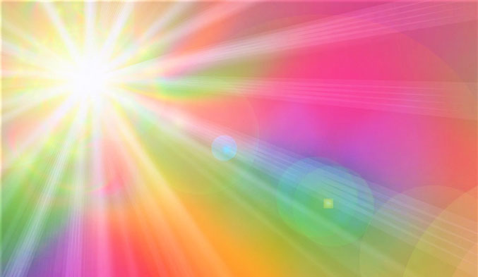 Lichtstrahlen, leuchtend, Farben, positive Ausstrahlung