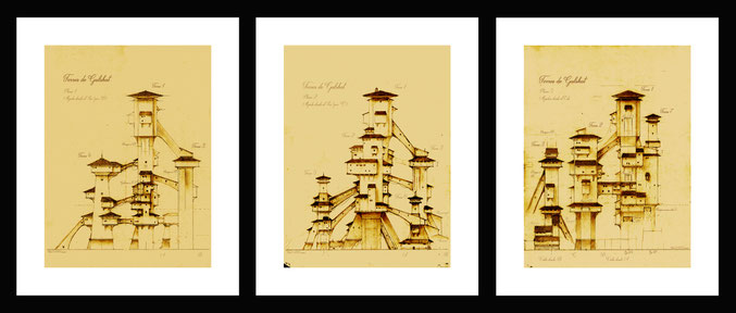 dibujos, arte fantastico, dibujo fantastico, paisajes fantasticos, dibujos a lapiz, dibujantes españoles, dibujo arquitectonico, arquitectura fantastica