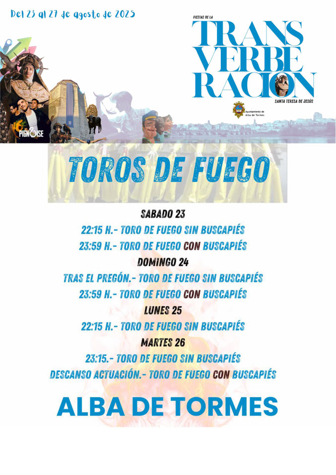 Programa de las Fiestas de la Transverberacion en Alba de Tormes y Mercado Medieval