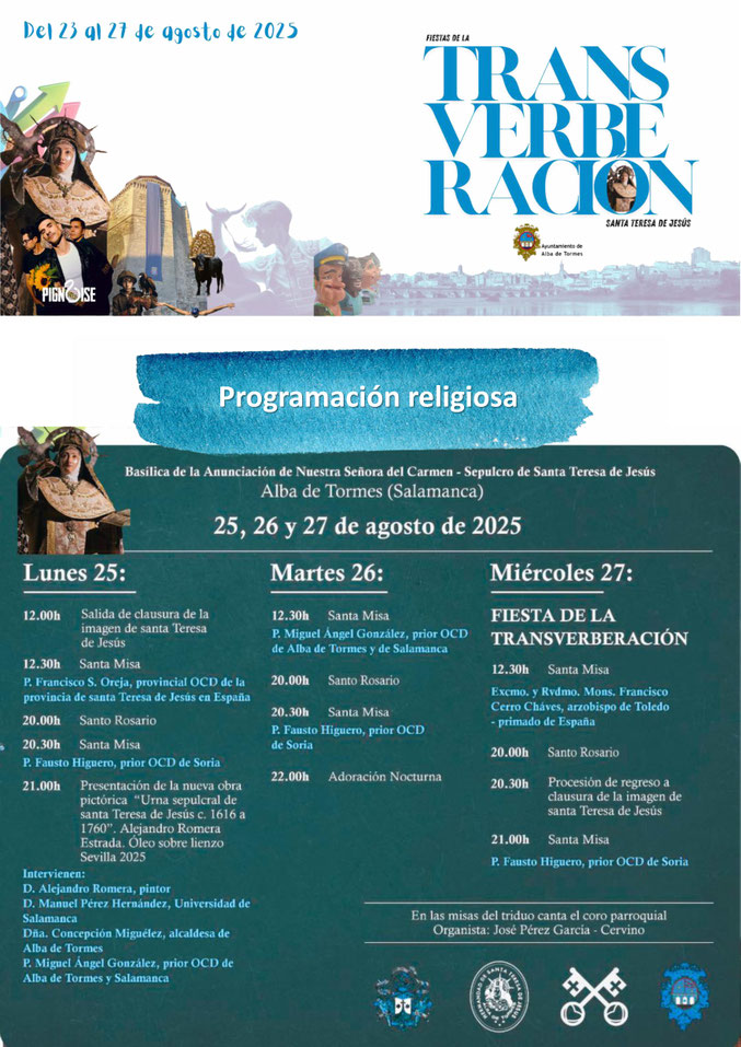 Programa de las Fiestas de la Transverberacion en Alba de Tormes y Mercado Medieval