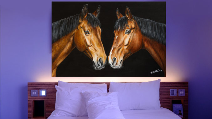 Schlafzimmer Beispiel Acrylgemälde "Hochzeitsgemälde Warmblüter"