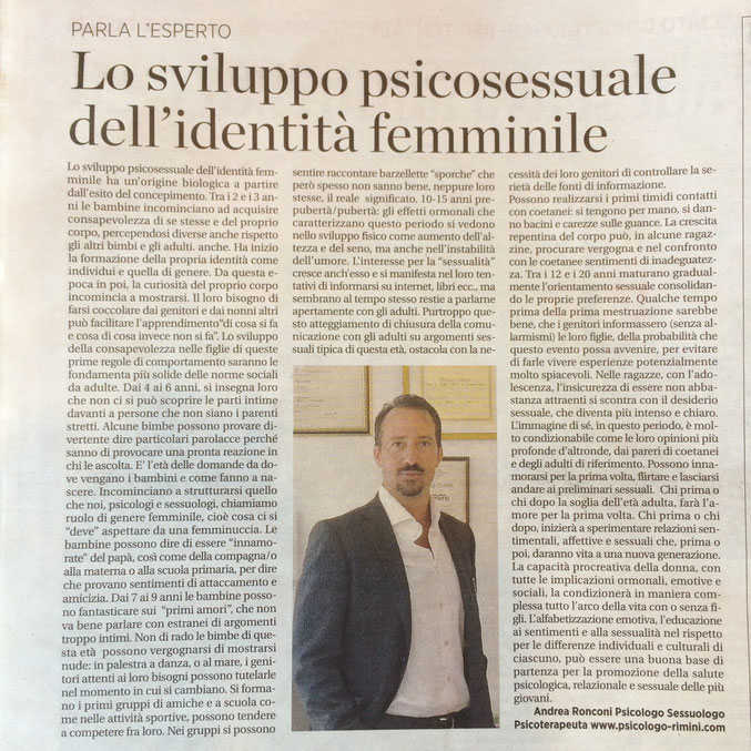 Sviluppo Psicosessuale dell'identità Femminile, Psicologo Sessuologo  Rimini-Riccione