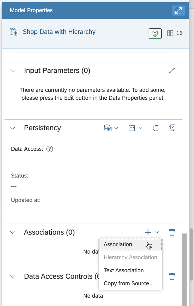 Create an association to the dimension in SAP Datasphere